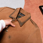 California Mounted Police Genuine Leather Jacket Men's Cool Riding Leather Jacket Old Tawny Brown Top Layer Cowhide Top