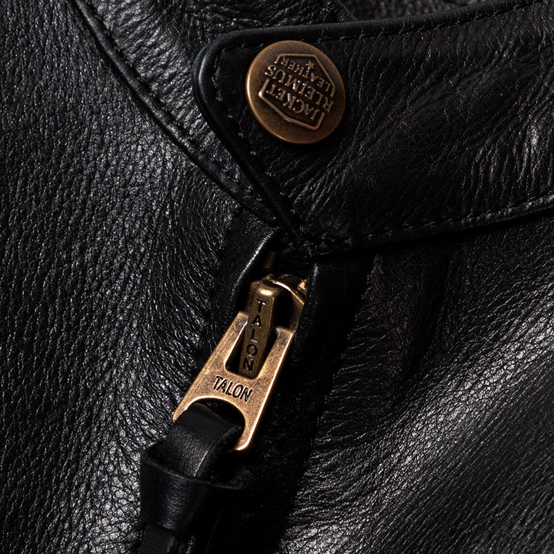 Venom same retro oil wax imported cowhide men's stand-up collar motorcycle riding leather leather jacket trendy jacket black