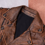 Classic Harley motorcycle suit top layer cowhide leather leather jacket men's nostalgic retro old leather jacket motorcycle jacket