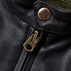 Vegetable-tanned leather stand-up collar venom classic motorcycle leather jacket top layer cowhide men's leather jacket autumn and winter