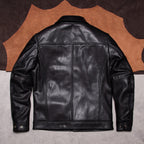 Brad Pitt's matching vintage suede leather jacket slim leather jacket men's cropped lapel biker jacket