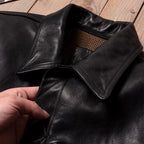 Stormrider cargo leather jacket men's lapel slim leather jacket oil wax top layer cowhide denim leather jacket