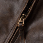 Venom retro motorcycle leather jacket crack unpainted old soft cowhide slim men's stand-up collar leather cycling suit men's style