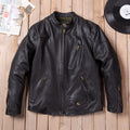 Vegetable-tanned leather stand-up collar venom classic motorcycle leather jacket top layer cowhide men's leather jacket autumn and winter